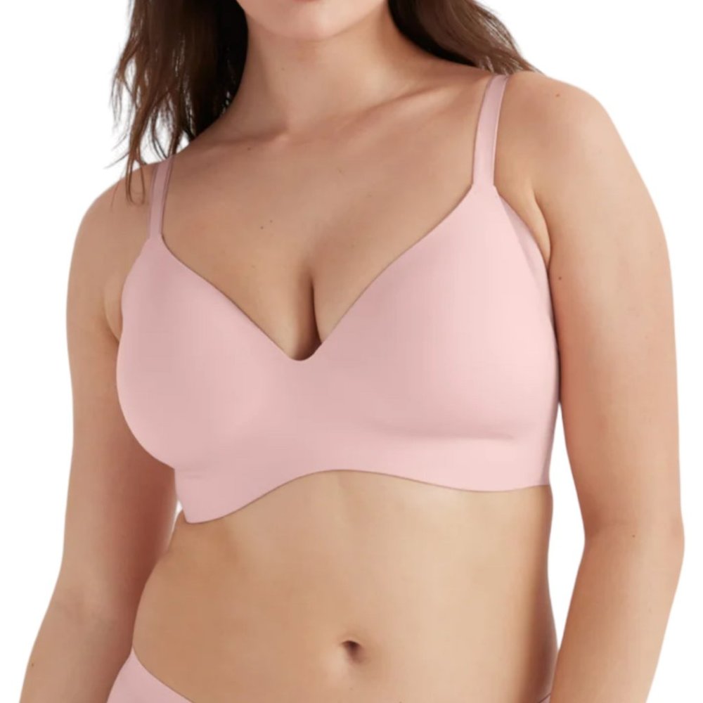 Knix Wing Woman Wireless Contour Support Light Padded Bra Rose Water Cream 8